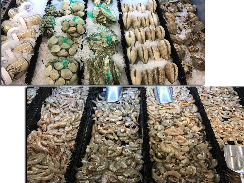 Fresh shrimp at the Lams Market seafood counter